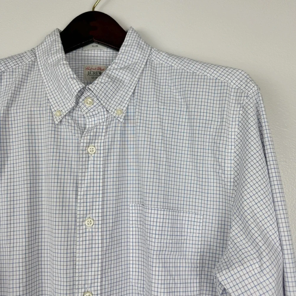 J. Crew Men's Slim Secret Wash Cotton Poplin Shirt Size L NWOT